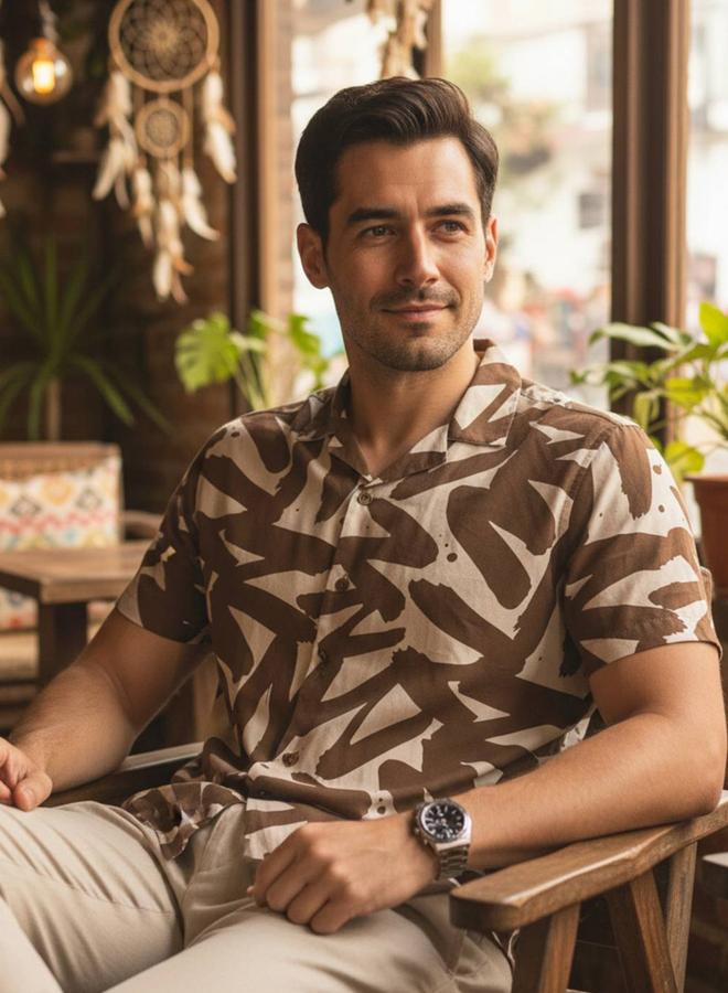 TRULOOM Men Printed Relaxed Fit Cotton Shirt - Image 2